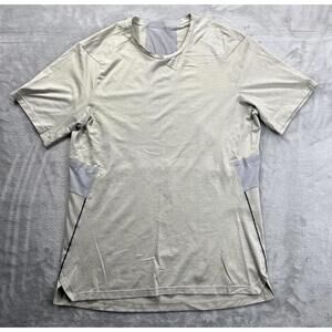 Lululemon T Shirt Men's Small Heathered Muslin Fast Free Reflective Mesh Running